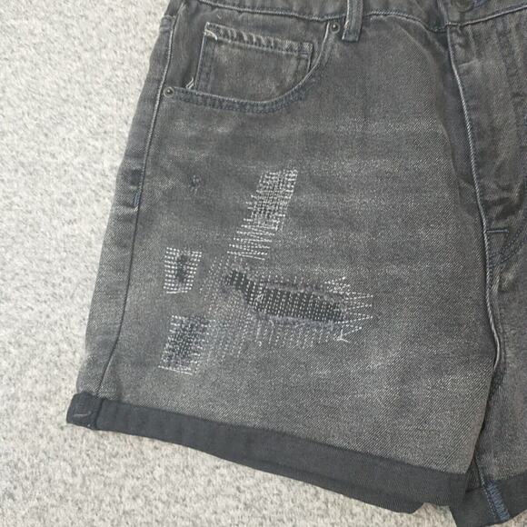 BUFFALO David Bitton Joanna Womens Shorts 33 Super High Rise Denim Distressed - Picture 4 of 11